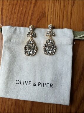 Olive & Piper Gold Crystal Drop Earrings